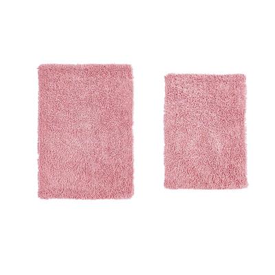 Fantasia 2 Piece Set Bath Rug Collection by Home Weavers Inc in Pink