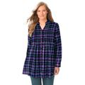 Plus Size Women's Pintucked Flannel Shirt by Woman Within in Midnight Plum Plaid (Size 6X)