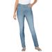 Plus Size Women's Stretch Slim Jean by Woman Within in Light Wash Sanded (Size 38 T)