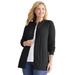 Plus Size Women's Cotton Cable Knit Cardigan Sweater by Woman Within in Black (Size 6X)