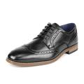 Bruno Marc Mens Fashion Oxford Shoes Lace up Wing Tip Dress Shoes Brogue Casual Shoes WILLIAM_2 BLACK Size 11