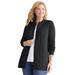 Plus Size Women's Cotton Cable Knit Cardigan Sweater by Woman Within in Black (Size 3X)