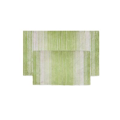 Gradiation 2 Piece Set Bath Rug Collection by Home Weavers Inc in Sage
