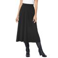 Plus Size Women's Ponte Knit A-Line Skirt by Woman Within in Black (Size 14/16)