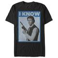 star wars han solo quote i know mens graphic t shirt, small, black