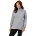 Woman Within Women's Plus Size Petite Perfect Long-Sleeve Mock-Neck Tee Shirt