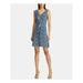 AMERICAN LIVING Womens Blue Ruffled Floral Sleeveless V Neck Mini Sheath Dress Size 2