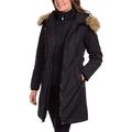 1 Madison Ladies' Water Resistant Long Parka with Faux Fur Hood