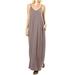 Juniors' Plus Summer Casual Loose Dress Beach Cover Up Long Cami Maxi Dresses Deed V Neck Spaghetti Straps Dress