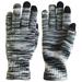 trailheads women's space dye touch screen knit gloves - black & white