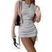 JBEELATE Womens Sleeveless Bodycon Mini Dress Ruched Side Drawstring Tank Dress