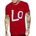 MIARHB Men Couples Lover Short Sleeve O-Neck Love Letter Print T Shirts Tops Blouses Short Sleeve Shirt