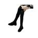 Wazshop Women Ladies Over The Knee Boots Suede Upper Chunky Block Heel Sexy Lace Up Shoes