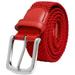 Falari Men Stretch Belt Canvas Elastic Fabric Woven Braided Belt Style 1005 Red X-large