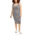 Ambiance Junior's Plus Striped Tank Ribbed Bodycon Dress