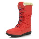 DailyShoes Ladies Winter Boots Women's Comfort Round Toe Snow Boots Winter Warm Ankle Short Quilt Lace Up Shoes Spring Fall High Eskimo Fur Red,Nylon,9, Shoelace Style Navy