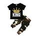 Loalirando Toddler Kids Baby Boys Tops T-shirt Camo Pants 2Pcs Outfits Set Clothes 0-5T