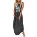 Tuscom Sleeveless sundresses for women casual summerl with Pockets Beach Tank Dress plus size maxi dress