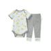 Burt's Bees Baby Boy Crazy Bunch Short Sleeve Bodysuit & Pant Outfit Set, 2pc