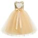 Heart Cutout Sequin Junior Flower Girl Dress Princess Dresses 172seq