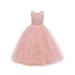 Children Clothes Princess Party Maxi Dress For Kids Girls Sleeveless Lace Wedding Party Bridesmaid Long Dress Wedding Gown Formal Dresses Kids Girl Pageant Party Lace Bow Flower Dresses