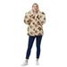 Flyingstar Womens Casual Fuzzy Jacket, Warm Cozy Reversiable Sherpa Coat Open Front Hooded Outwear