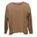 Isaac Mizrahi Live! Women's Plus Sz Top 1X Essentials Crew Neck Brown A387350