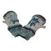 Snowflake Fair Isle Insulated Lined Cable Knit Arm Warmer Fingerless Gloves Thumb Hole Gloves Mittens (Blue)