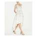 CALVIN KLEIN Womens Ivory Floral Sleeveless V Neck Maxi Hi-Lo Formal Dress Size 6