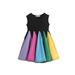 HAWEE Little Girls Casual Summer Dress Rainbow Ruffle Dress Twirly Skater Princess Sundress Playwear Outfits for 2-8 Years Old