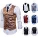 Mens Double Breasted Bridegroom Suit Dress Waistcoat Wedding Formal Coat Vest