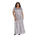 R&M Richards Women's Short Sleeve Sequin-Embellished Pleated Gown ( (Silver , 20 Plus)