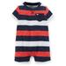 Carters Baby Clothing Outfit Boys Jersey Red/Navy Big Stripe Romper