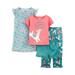 Child of Mine by Carter's Toddler Girls Poly Short Sleeve Pajamas, 4pc Set (2T-5T)