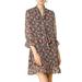 Allegra K Women's Floral Tie Neck Bell Sleeve Ruffle Hem Chiffon Dress