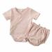 Bmnmsl Newborn Infant Unisex Baby Summer Cotton Outfits Short Sleeve Kimono Top+Shorts Pants Pajamas Set