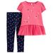 Child of Mine by Carter's Baby Girls & Toddler Girls Short Sleeve Ruffle Hem Top & Leggings, 2 pc Outfit Set (12M-5T)