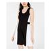 Rosie Harlow Womens Black Sleeveless Scoop Neck Above The Knee Fit + Flare Dress Size XS