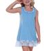 Kavio! Little Girls 3-6X Lace Trim A-Line Tank Dress Azure 4