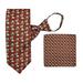 Jacob Alexander Men's Burgundy Easter Bunny and Basket Zipper Neck Tie and Pocket Square Set