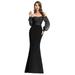 Ever-Pretty Women's Gorgeous Off Shoulder Prom Dresses for Women 00711 Black US16