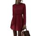 Sexy Dance Womens Long Sleeve Maxi Dress Elastic Waist Plain Casual Holiday Long Sundress Ladies Long Sleeve Hoodies Dress Jumper Sweatshirt Long Hooded Tops Mini Dress