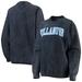 Women's Pressbox Navy Villanova Wildcats Comfy Cord Vintage Wash Basic Arch Pullover Sweatshirt