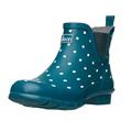 Jileon Ankle Height Wellies for Women - Wide Foot EEE Fit - Ideal for Wide Calves and Feet - Teal Spot 9