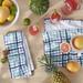 Fiesta Watercolor Plaid Kitchen Towel Set 2-Pack 16"X28", Multicolor/Blue/Aqua/White Cotton | 16 W in | Wayfair K2013861TDFI 991