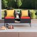 Zipcode Design™ Etna 50.8" Wide Outdoor Wicker Loveseat w/ Cushions Wicker/Rattan in Red | 33.5 H x 50.8 W x 19.3 D in | Wayfair