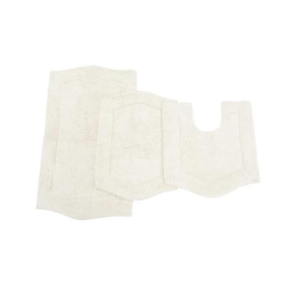 Waterford 3-Pc. Set Bath Rug Collection by Home Weavers Inc in White