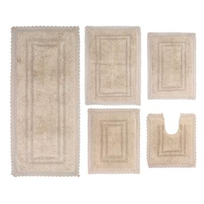 Opulent 5 Piece Bath Rug Collection by Home Weavers Inc in Linen