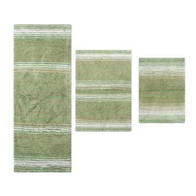 Gradiation 3 Piece Set Bath Rug Collection by Home Weavers Inc in Sage