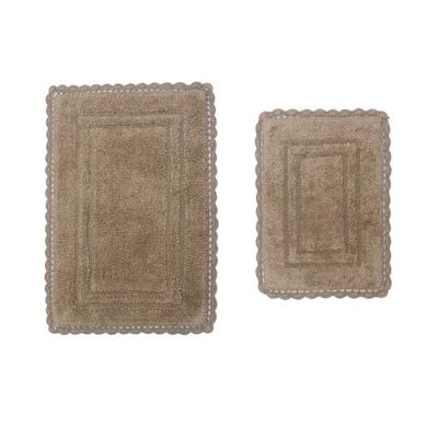 Casual Elegence 2 Piece Bath Rug Collection by Home Weavers Inc in Linen